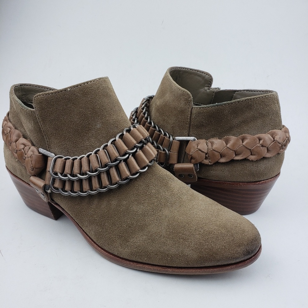 Sam Edelman Taupe Leather Ankle Boots Size 8.5 M - Picture 1 of 8